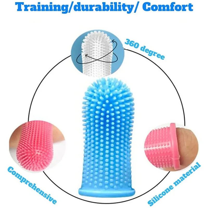 Dog Super Soft Pet Finger Toothbrush Teeth Cleaning Bad Breath Care Nontoxic Silicone Tooth Brush Tool Dog Cat Cleaning Supplies - Jaazi Intl