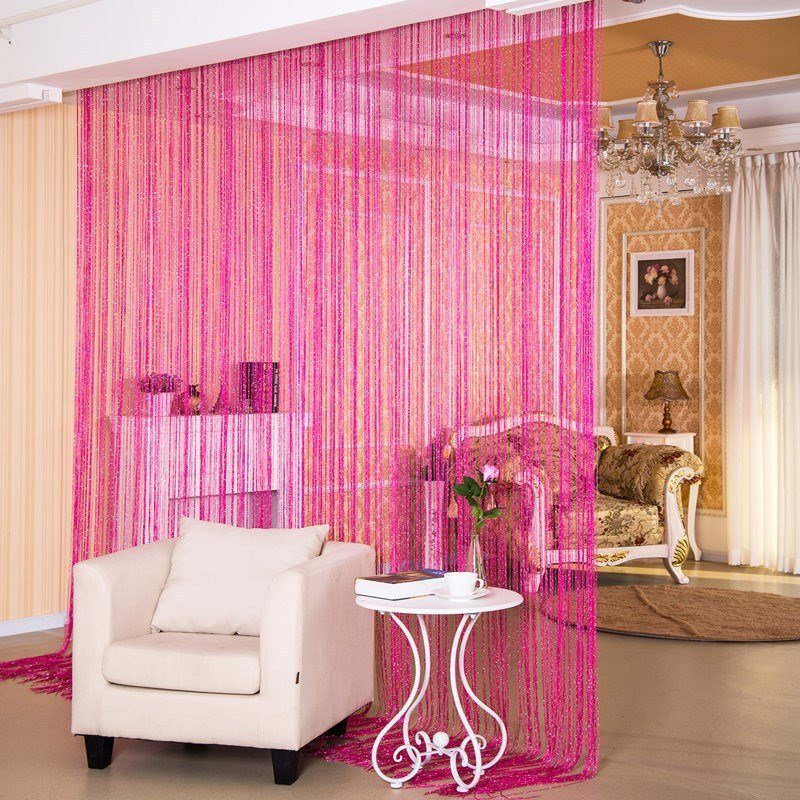 Door Curtain Dilver Thread Curtain Partition Curtain Hanging Curtain Window Screen - Jaazi Intl