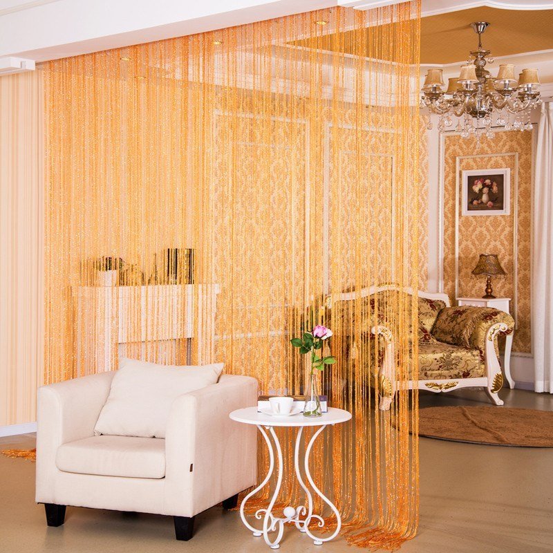 Door Curtain Dilver Thread Curtain Partition Curtain Hanging Curtain Window Screen - Jaazi Intl