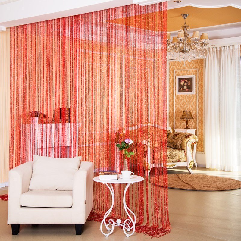 Door Curtain Dilver Thread Curtain Partition Curtain Hanging Curtain Window Screen - Jaazi Intl