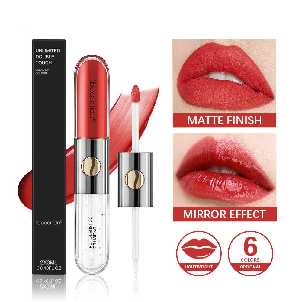 Double - headed Lip Lacquer Matte Waterproof Sweat - proof - Jaazi Intl