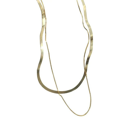 Double Layer Snake Chain Necklace - Jaazi Intl