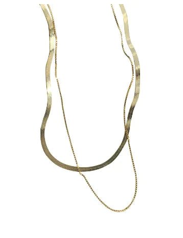 Double Layer Snake Chain Necklace - Jaazi Intl