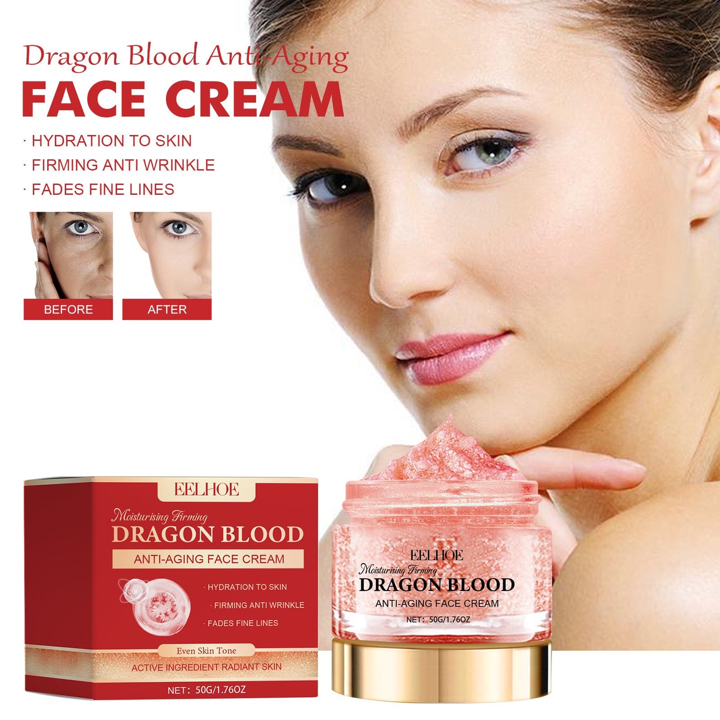 Dragon Blood Moisturizing Facial Cream Fading Wrinkle Delicate Pores - Jaazi Intl