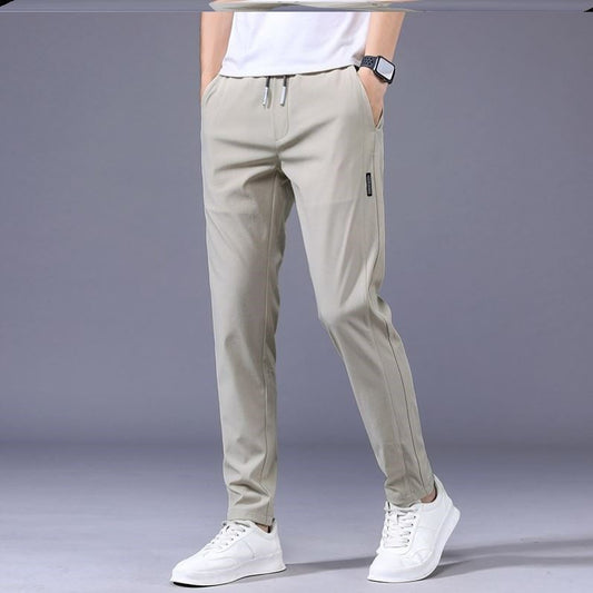 Drawstring Trousers Thin Casual Pants Korean Version Loose Straight Sweatpants Mens Clothing - Jaazi Intl