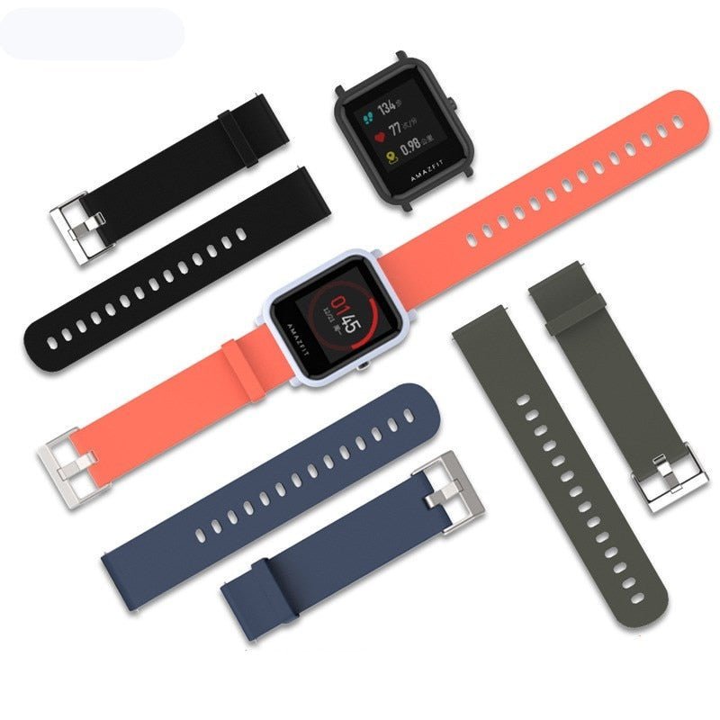 Duoteng 20mm Silicone Strap For Xiaomi Huami Amazfit Bip Smart band Bracelet for Amazfit Bip Strap Replacement Belt Accessories - Jaazi International