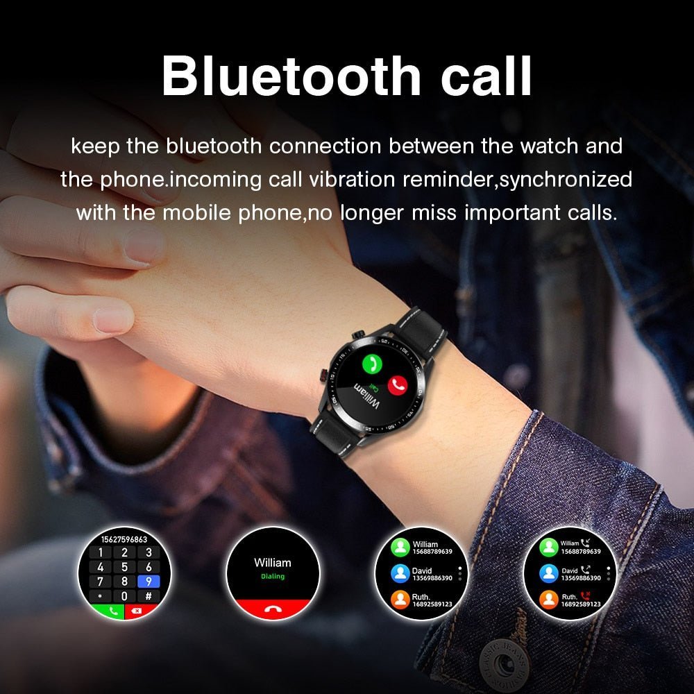 E1 - 2 Smart Watch Men Bluetooth Call Custom Dial Full Touch Screen Waterproof Smartwatch For Android IOS Sports Fitness Tracker - Jaazi International