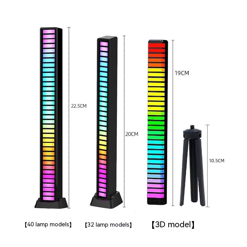 Led Sound Control Light Bar RGB Ambient Pickup Rhythm Lamp Music USB Adjustabl Automotivo Strip For Automobiles Family Party