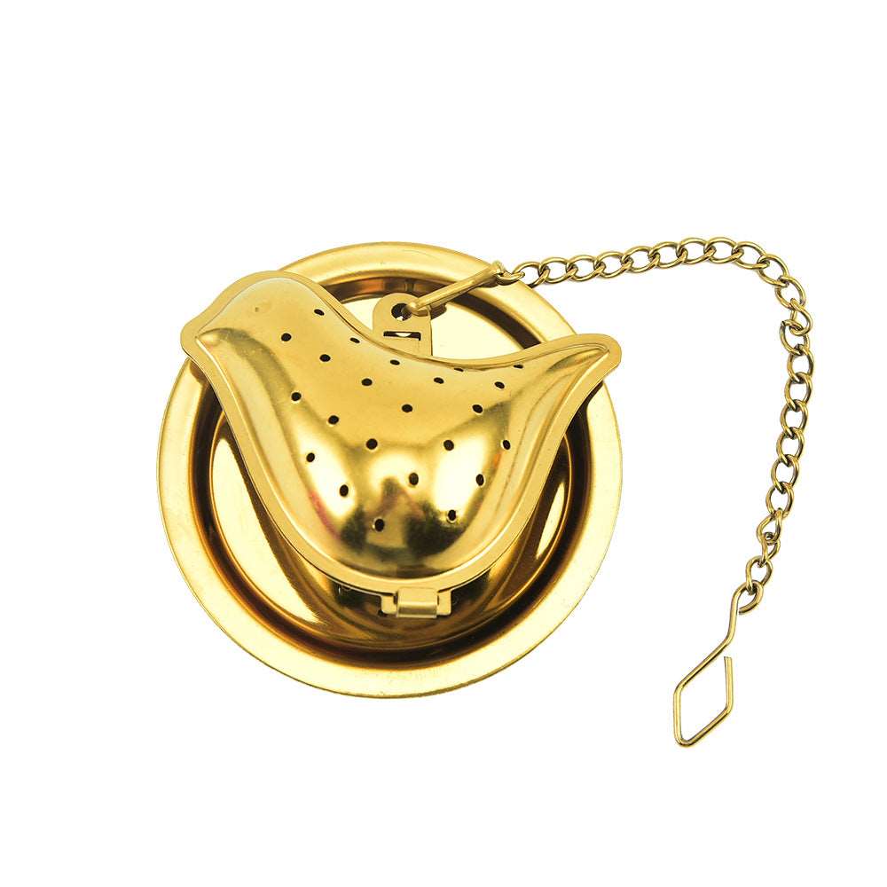 Gold Pendant Chain Tea Ball Stainless Steel Filtration Office Tea Making Device