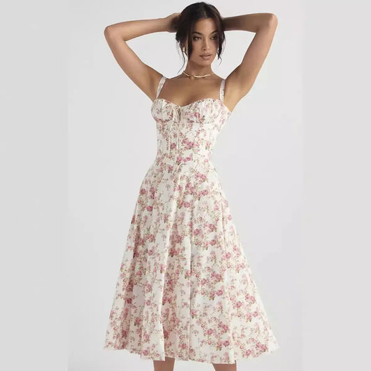 Sleeveless Elegant Flowers Dress