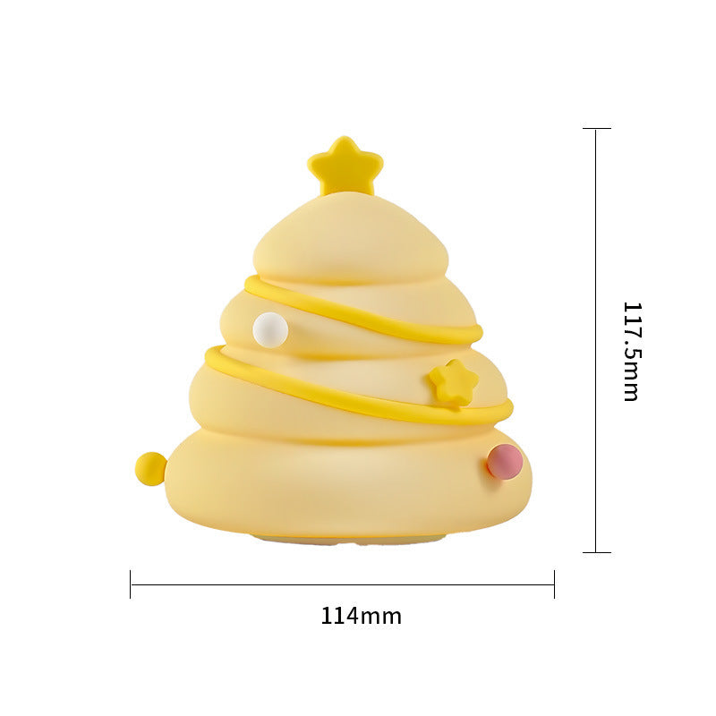 Christmas Tree Silicone Night Lights USB Rechargeable Eye Protection Table Lamp Cute Cartoon Kid Birthday Gifts Atmosphere Decor