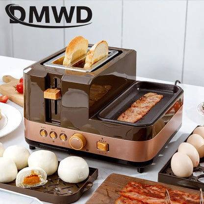 Electric Bread Toaster Oven Breakfast Sandwich Grill Baking Machine Eggs Poacher Boiler Food Steamer Omelette Frying Pan Roaster - Jaazi International