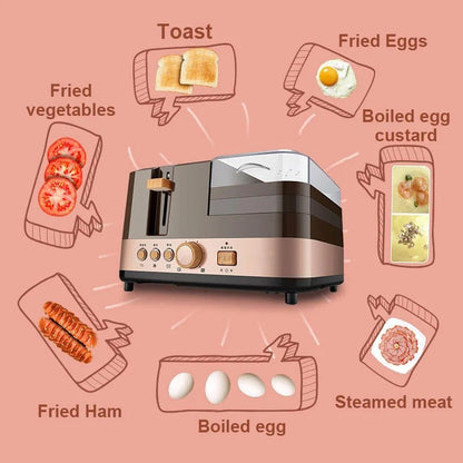 Electric Bread Toaster Oven Breakfast Sandwich Grill Baking Machine Eggs Poacher Boiler Food Steamer Omelette Frying Pan Roaster - Jaazi International