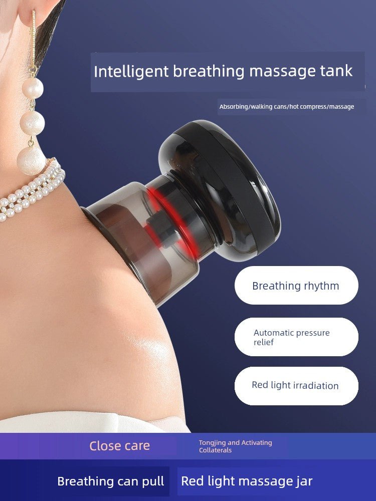 Electric Intelligent Breathing Cupping Gua Sha Scraping Massager Dredge Whole Body Meridian Heating Vibration Shoulder and Back Trapezius Massage Instrument - Jaazi International