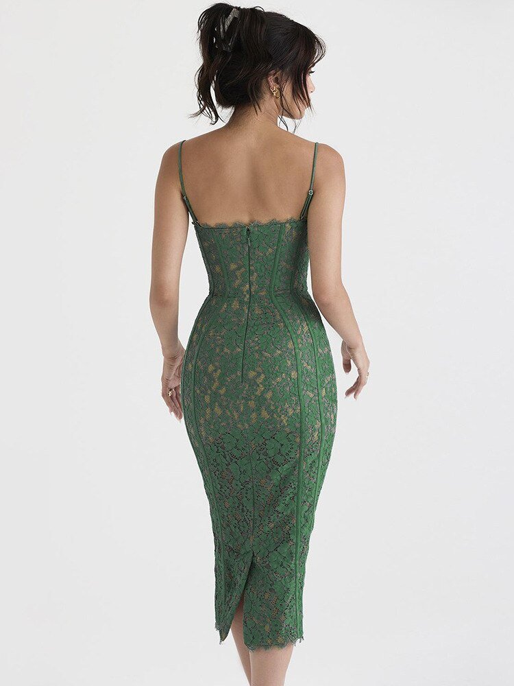 Elegant Backless Midi Dress - Jaazi International