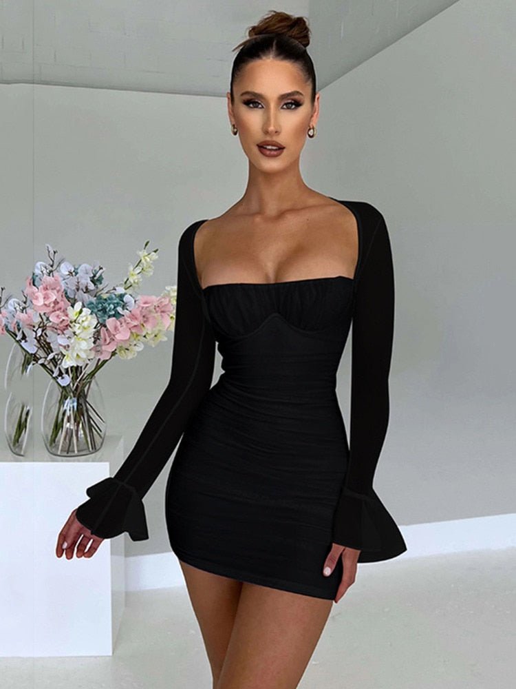 Elegant Backless Sexy Mini Dress - Jaazi International