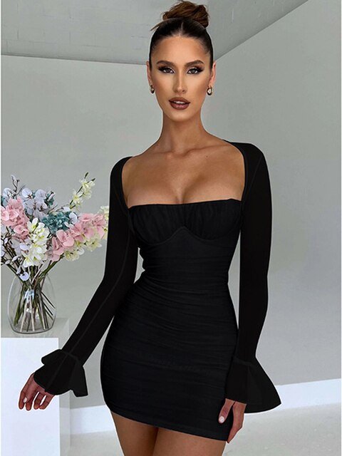 Elegant Backless Sexy Mini Dress - Jaazi International