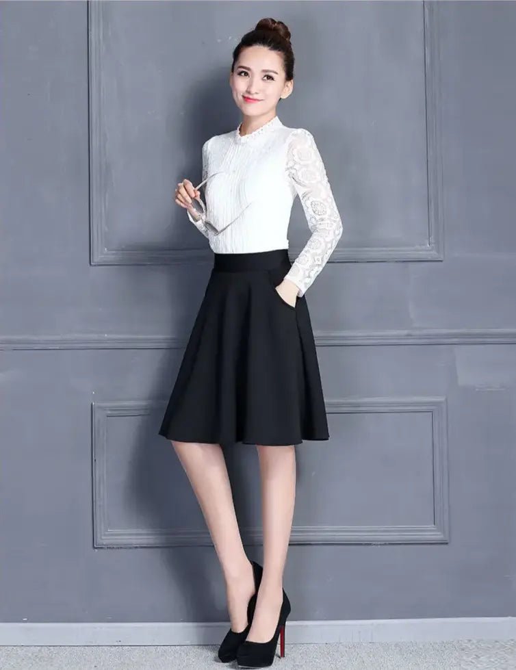 Elegant Skirt with Pockets - Jaazi International