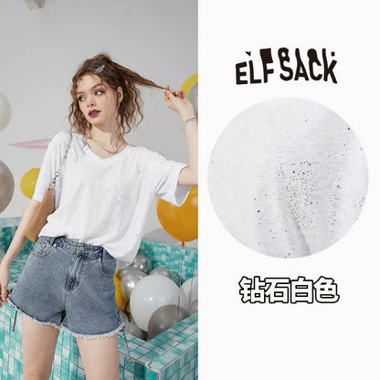 Elf Sack Summer Half Sleeve Loose White T-shirt - Jaazi International