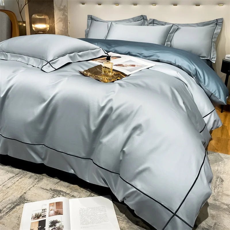 Embroidery Bedding Sets Egyptian Cotton Bed Sheet Set Luxury Duvet Cover Bedsheet Bed Linen Pillowcase 5 Stars Hotel Bedclothes - Jaazi International