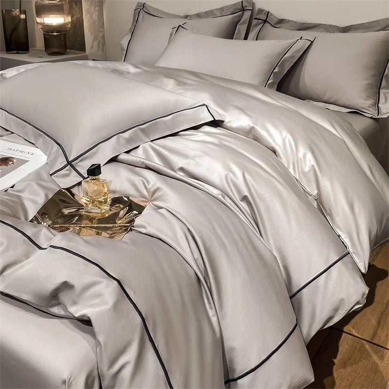 Embroidery Bedding Sets Egyptian Cotton Bed Sheet Set Luxury Duvet Cover Bedsheet Bed Linen Pillowcase 5 Stars Hotel Bedclothes - Jaazi International