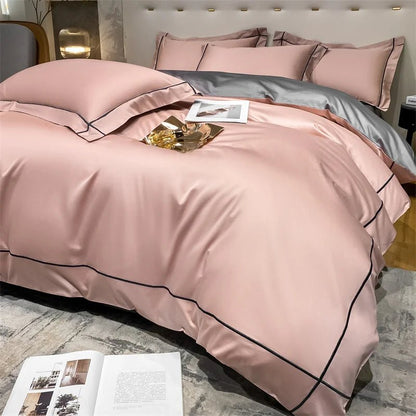 Embroidery Bedding Sets Egyptian Cotton Bed Sheet Set Luxury Duvet Cover Bedsheet Bed Linen Pillowcase 5 Stars Hotel Bedclothes - Jaazi International