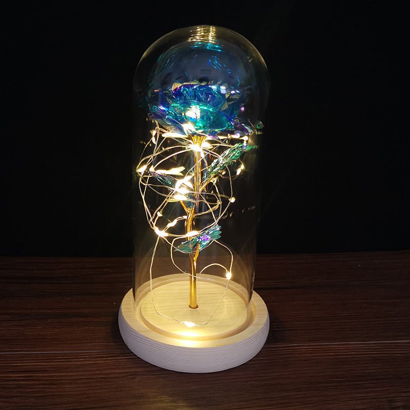 Enchanted Forever Rose Flower in Glass LED Light Christmas Decoration - Jaazi International