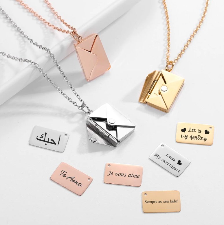 Envelope Personalized Necklace - Jaazi International