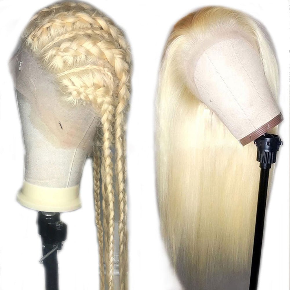 European and American Women's Wig Front Lace Wig Female 613 # Long Straight Hair Chemical Fiber Wig Head Cover Wigs - Jaazi International