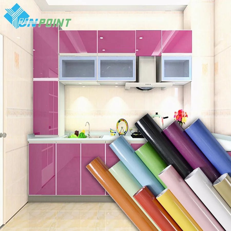 European Self Adhensive Wallpaper Paint Flash PVC Wall Papers Kitchen Cupboard Door Furniture DIY Stickers Vinyl Decorative Film - Jaazi International