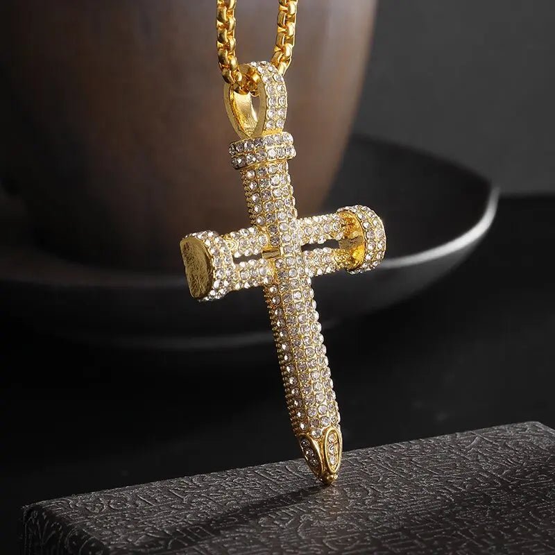 Exquisite Shiny Cross Square Crystal Zirconia Pendant Necklace for Women Men Fashion Hip Hop Party Luxury Jewelry Christmas Gift - Jaazi International