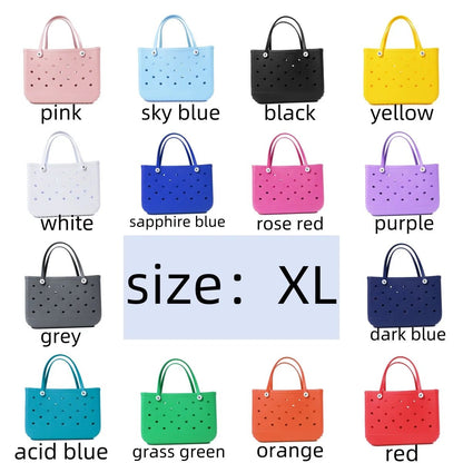 Extra Large Bogg Bag Summer EVA Beach Bag Basket Women Picnic Tote Bag Holes Waterproof Handbag Pouch Shopping Shoulder Bag - Jaazi International