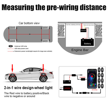 Led Car Atmosphere Chassis Lights RGB Colorful Music Rhythm Lamp