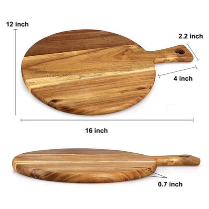 Handcrafted Round Acacia Wood Chopping  Pizza Board