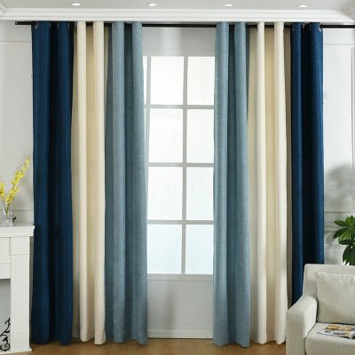 Factory direct stitching simple solid chenille curtain high shading curtain finished living room bedroom curtains - Jaazi International