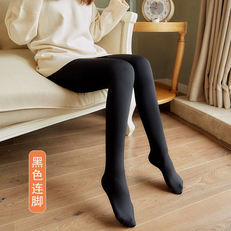 Fake Meat Stewardess Gray Skin - transparent Pants Thin Section Spring And Autumn Light Leg Pantyhose Winter Fleece Leggings Women&#039;s Outerwear - Jaazi International