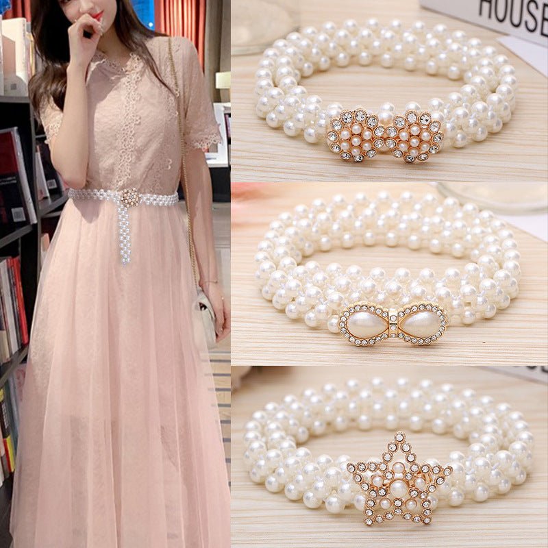 Fashion Jewelry Women's White Pearl Waist Chain Decoration - Jaazi International