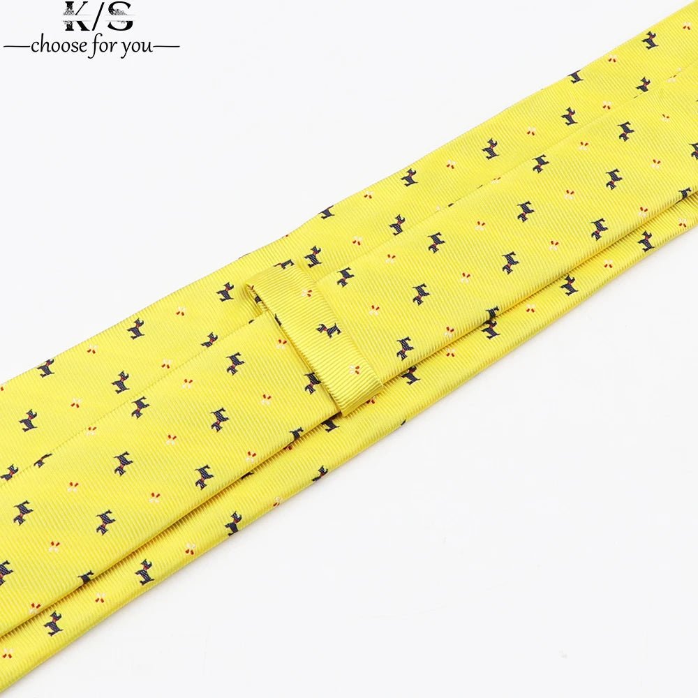 Fashion Men's Tie Casual Stripe Necktie Business Wedding Party Dress Wear 8cm Boy Birthday Gift Daily Cartoon Cute Yellow Ties