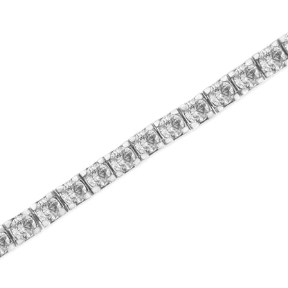 14K White Gold 4 - Prong Set Lab Grown Round Diamond Classic Tennis Bracelet (F - G Color, VS1 - VS2 Clarity) - 7.25" - Jaazi Intl