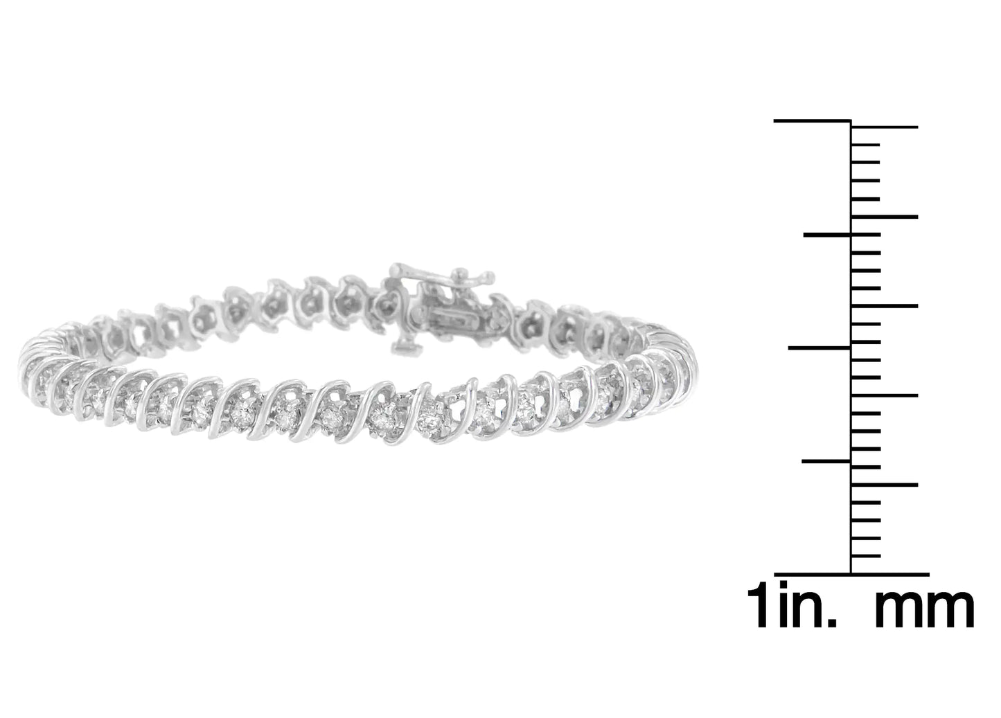 10K White Gold Round Cut Bonded Diamond Bracelet (2.50 cttw, H-I Color, I1-I2 Clarity)