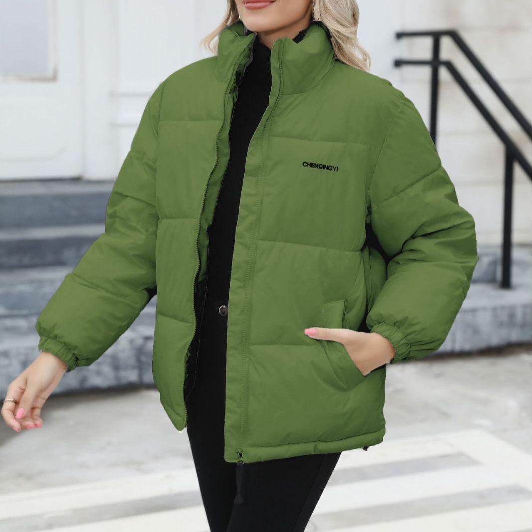 Winter Coat Women Casual Windproof Down Cotton Coat Warm Thickened Jacket Solid Outwear All-match Loose Tops Clothing - Jaazi Intl