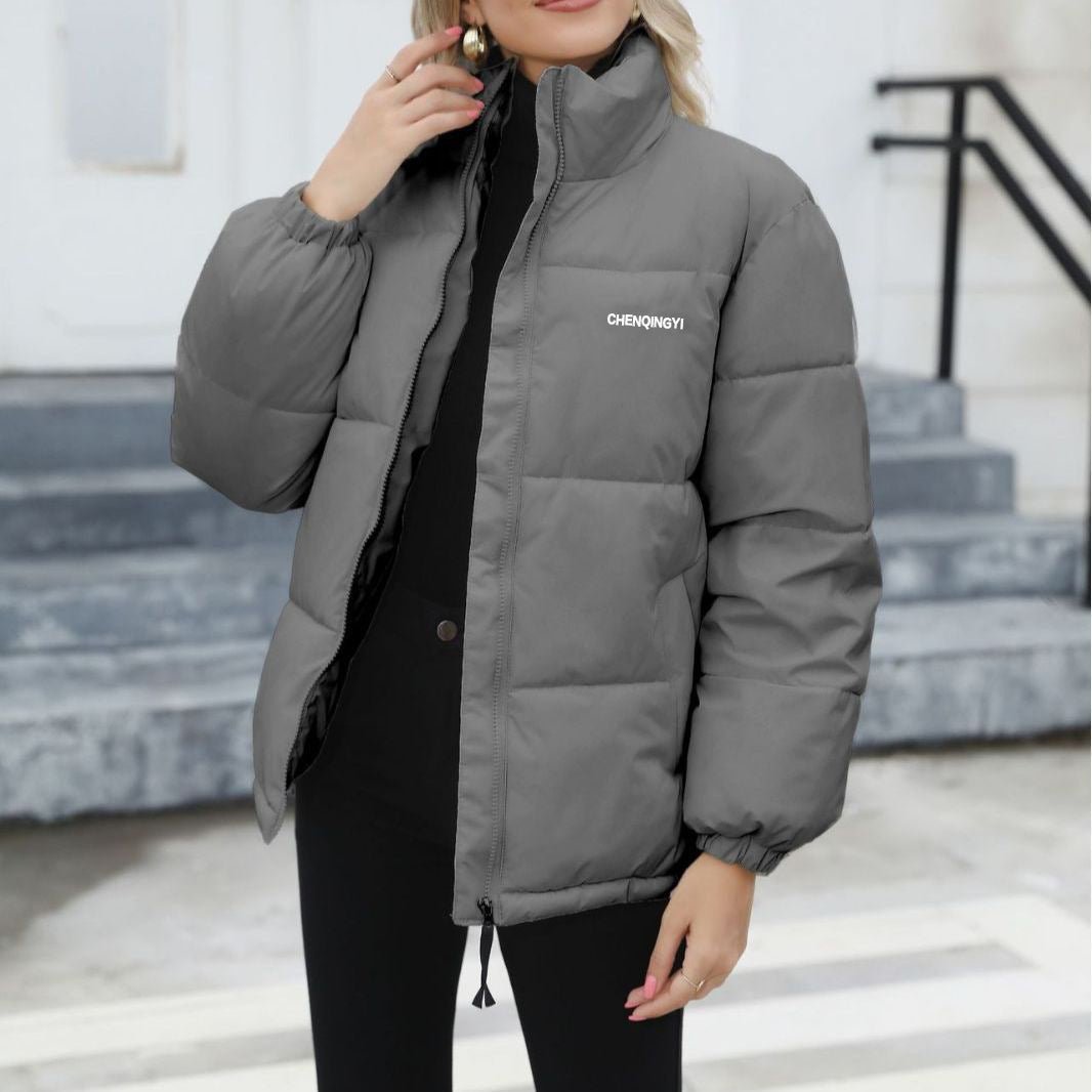 Winter Coat Women Casual Windproof Down Cotton Coat Warm Thickened Jacket Solid Outwear All-match Loose Tops Clothing - Jaazi Intl