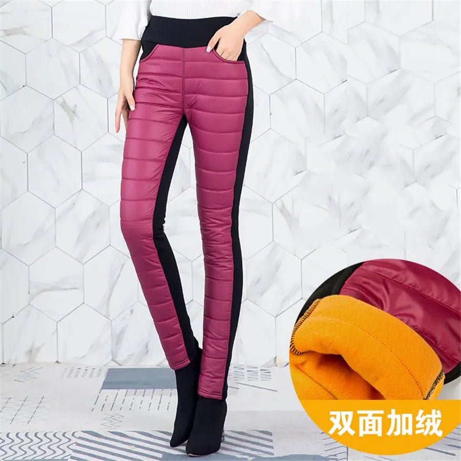 Winter Cotton Padded Pencil Pants Women Thicken Warm Casual Plush Velvet Lined Sweatpants High Waist Leggings Pantalones New - Jaazi Intl