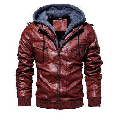 Winter Fashion Motorcycle Leather Jacket Men Slim Fit Oblique Zipper PU Jackets Autumn Mens Leather Biker Coats Warm Streetwear - Jaazi Intl