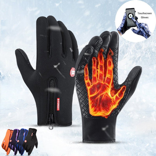 Winter Gloves Touch Screen Riding Motorcycle Sliding Waterproof Sports Gloves With Fleece - Jaazi Intl