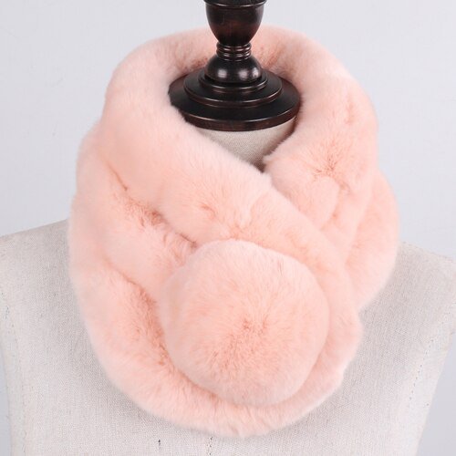 Winter Women 100% Genuine Real Rex Rabbit Fur Scarf Natural Warm Rex Rabbit Fur Ring Muffler Lady Quality Rex Rabbit Fur Scarves - Jaazi Intl