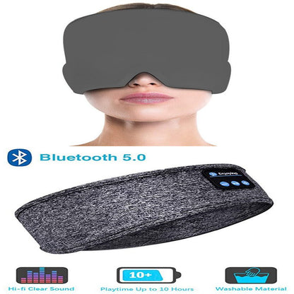 Wireless Bluetooth Sleeping Headphones Headband Thin Soft Elastic Comfortable Music Ear Phones Eye Mask For Side Sleeper Sports - Jaazi Intl