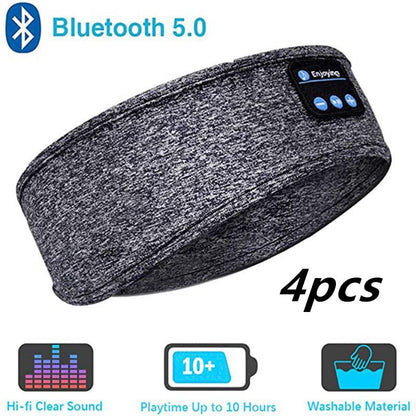 Wireless Bluetooth Sleeping Headphones Headband Thin Soft Elastic Comfortable Music Ear Phones Eye Mask For Side Sleeper Sports - Jaazi Intl