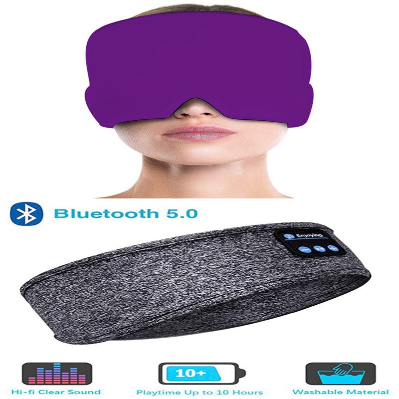 Wireless Bluetooth Sleeping Headphones Headband Thin Soft Elastic Comfortable Music Ear Phones Eye Mask For Side Sleeper Sports - Jaazi Intl