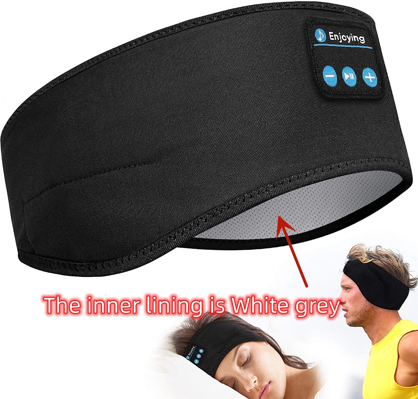 Wireless Bluetooth Sleeping Headphones Headband Thin Soft Elastic Comfortable Music Ear Phones Eye Mask For Side Sleeper Sports - Jaazi Intl